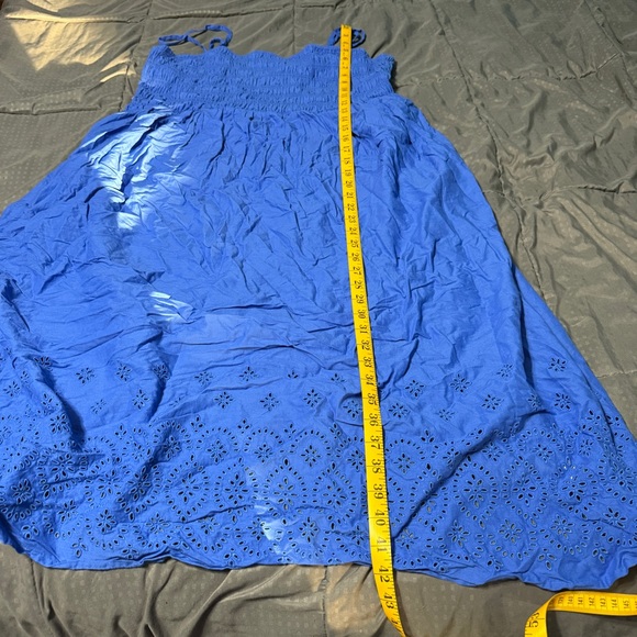Old Navy Women's Blue Eyelet Dress Size XXL Petite Xxlp Sleeveless Summer - Picture 3 of 8